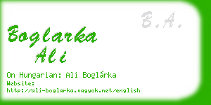 boglarka ali business card