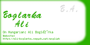 boglarka ali business card